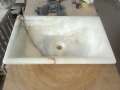 Lavabo e lavandino del bagno di forma quadrata onice