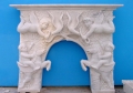 mensola del camino di marmo decorativo bianco