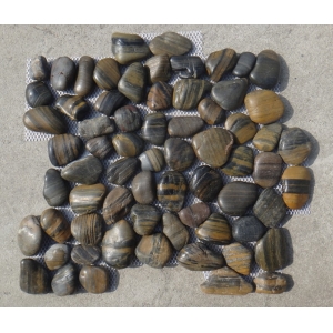 stripe polished pebbles tile